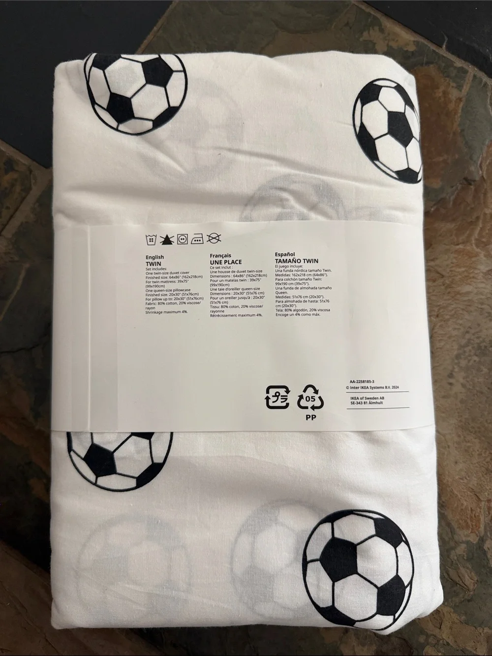 IKEA White Kids Bedding with Soccer Print